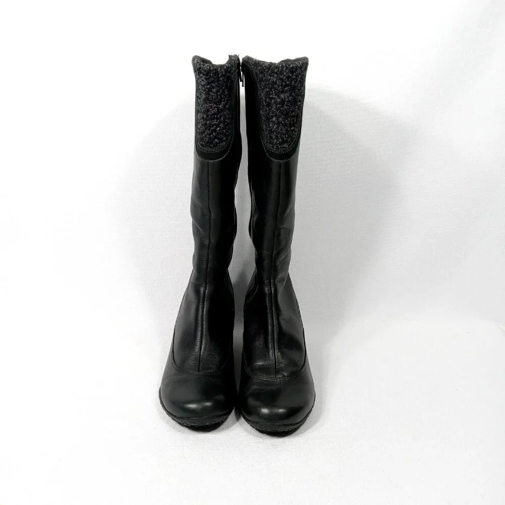 MERRELL Larkspur Black Leather Knee High Winter Boot Womens Size 8